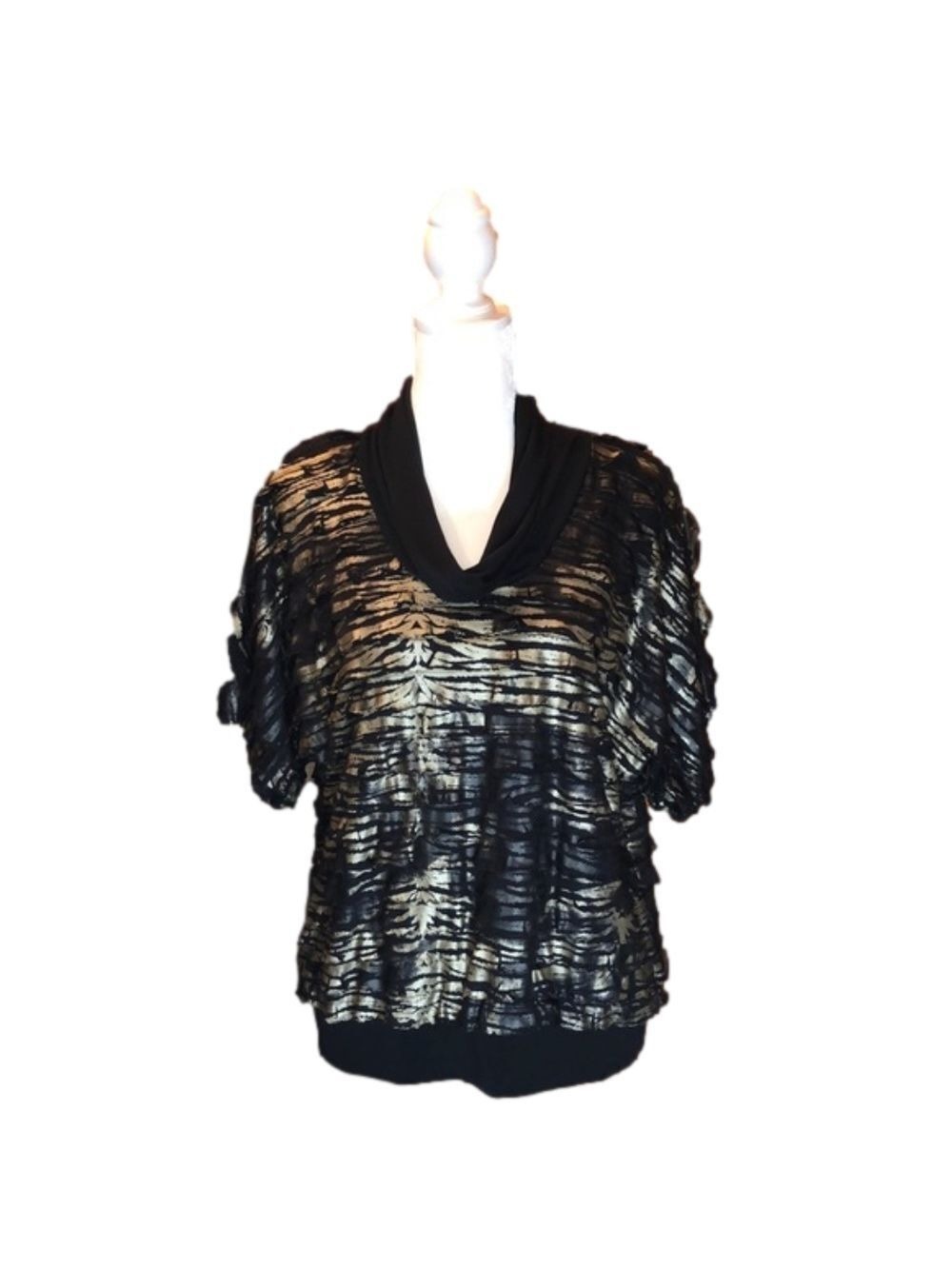 NEW DIRECTIONS sexy gold/Black top size M